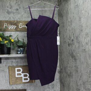 Siena Womens Side-Gathered Dress Removable Straps SATP1607 Plum Purple 12